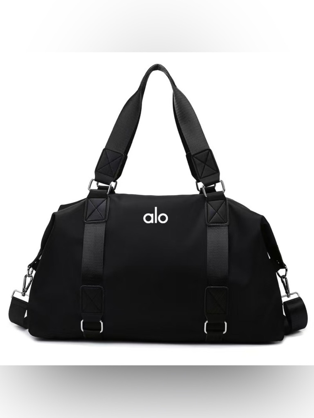 ALO Yoga Black Mens Duffel Bag with Shoulder Straps